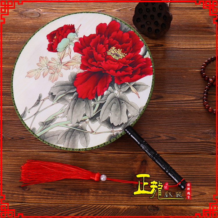 惠济古典中国风团扇空白扇跳舞蹈扇 真丝宫扇