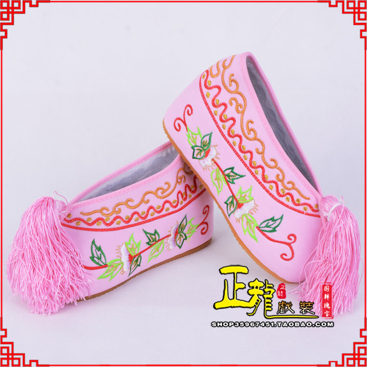 惠济花旦鞋女绣花彩鞋 舒适款草花内高彩鞋