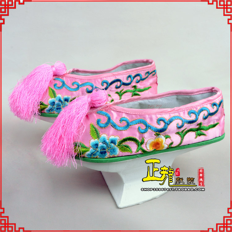 惠济京越剧戏鞋花盆底清朝皇后贵妃宫女花盆底 旗鞋