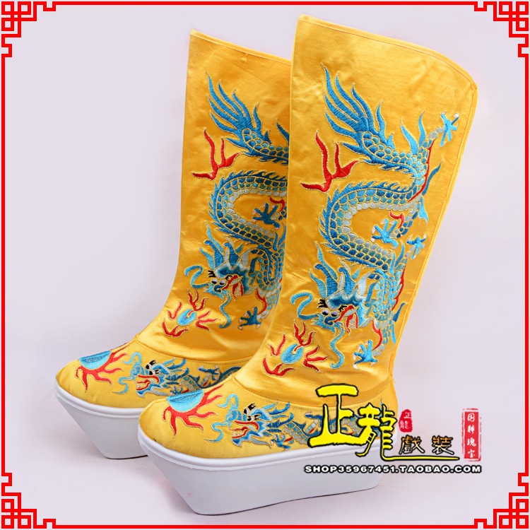 惠济皇帝龙靴变脸靴绣龙靴子厚底官靴 好龙高靴