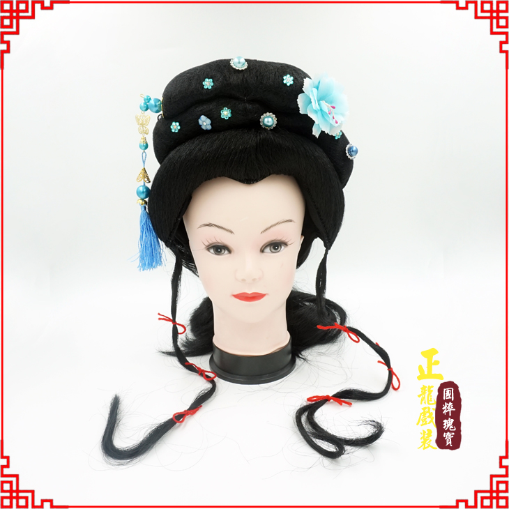 惠济戏剧服装京剧越剧小旦花旦丫鬟假发 小姐头套